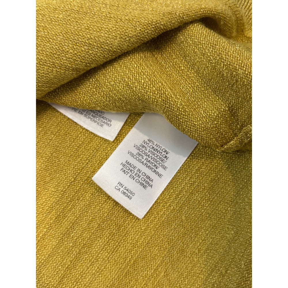 Jones New York Collection Mustard Yellow Knit Sleeveless Ruffle Neck Shell Top S - Picture 5 of 7